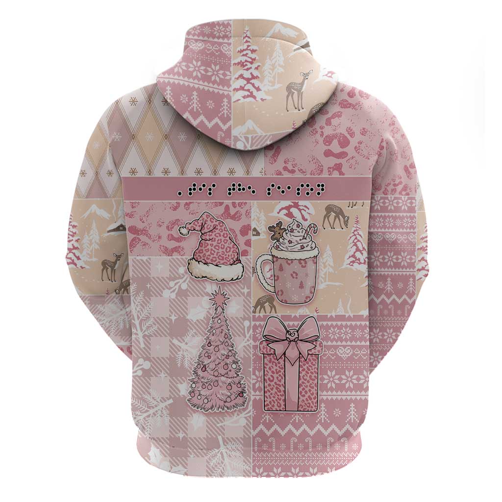 Braille Christmas Hoodie Tis The Season Patchwork Style - Wonder Print Shop