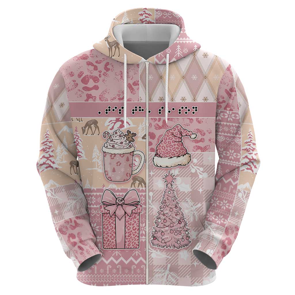 Braille Christmas Hoodie Tis The Season Patchwork Style - Wonder Print Shop