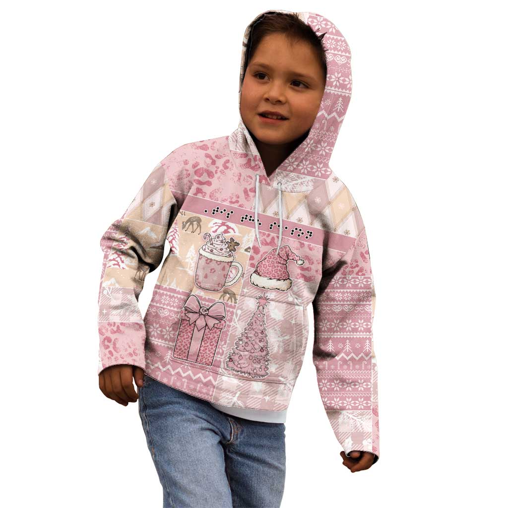 Braille Christmas Kid Hoodie Tis The Season Patchwork Style - Wonder Print Shop