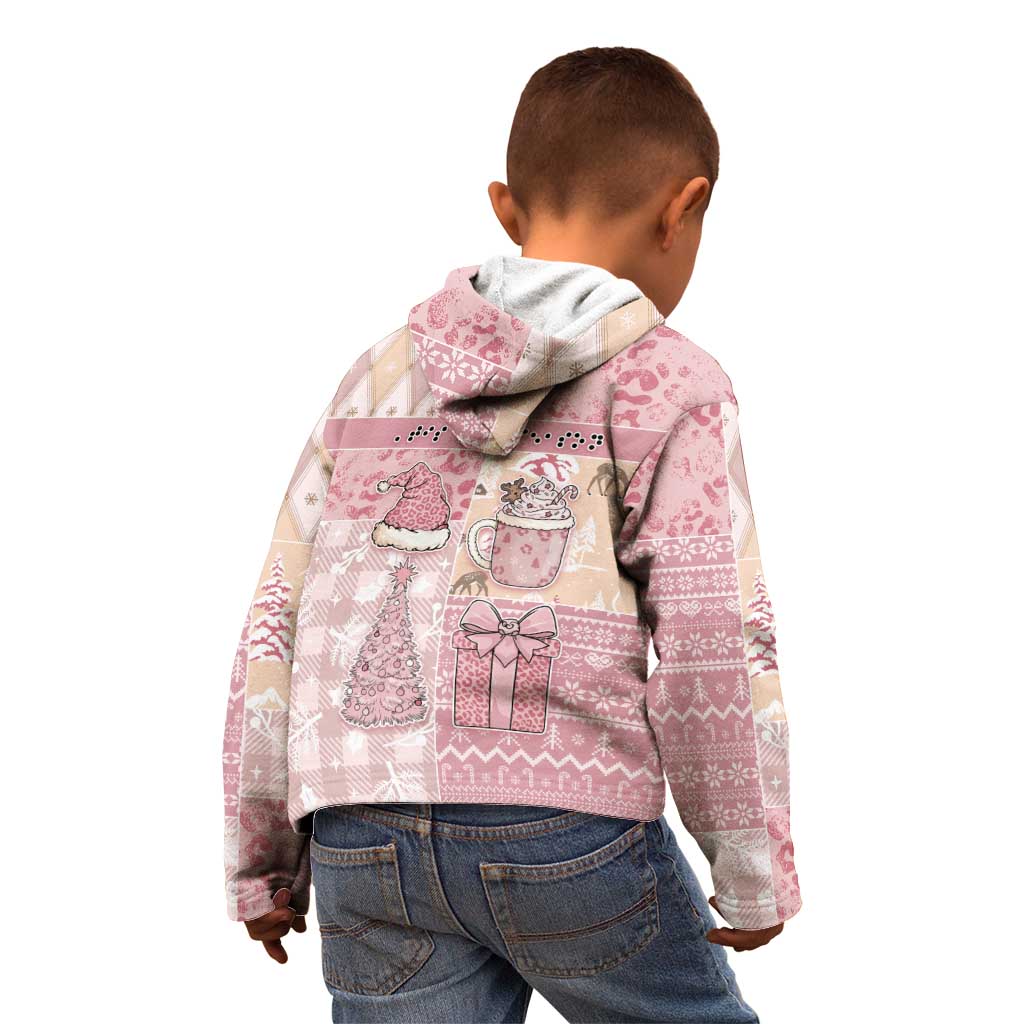 Braille Christmas Kid Hoodie Tis The Season Patchwork Style - Wonder Print Shop
