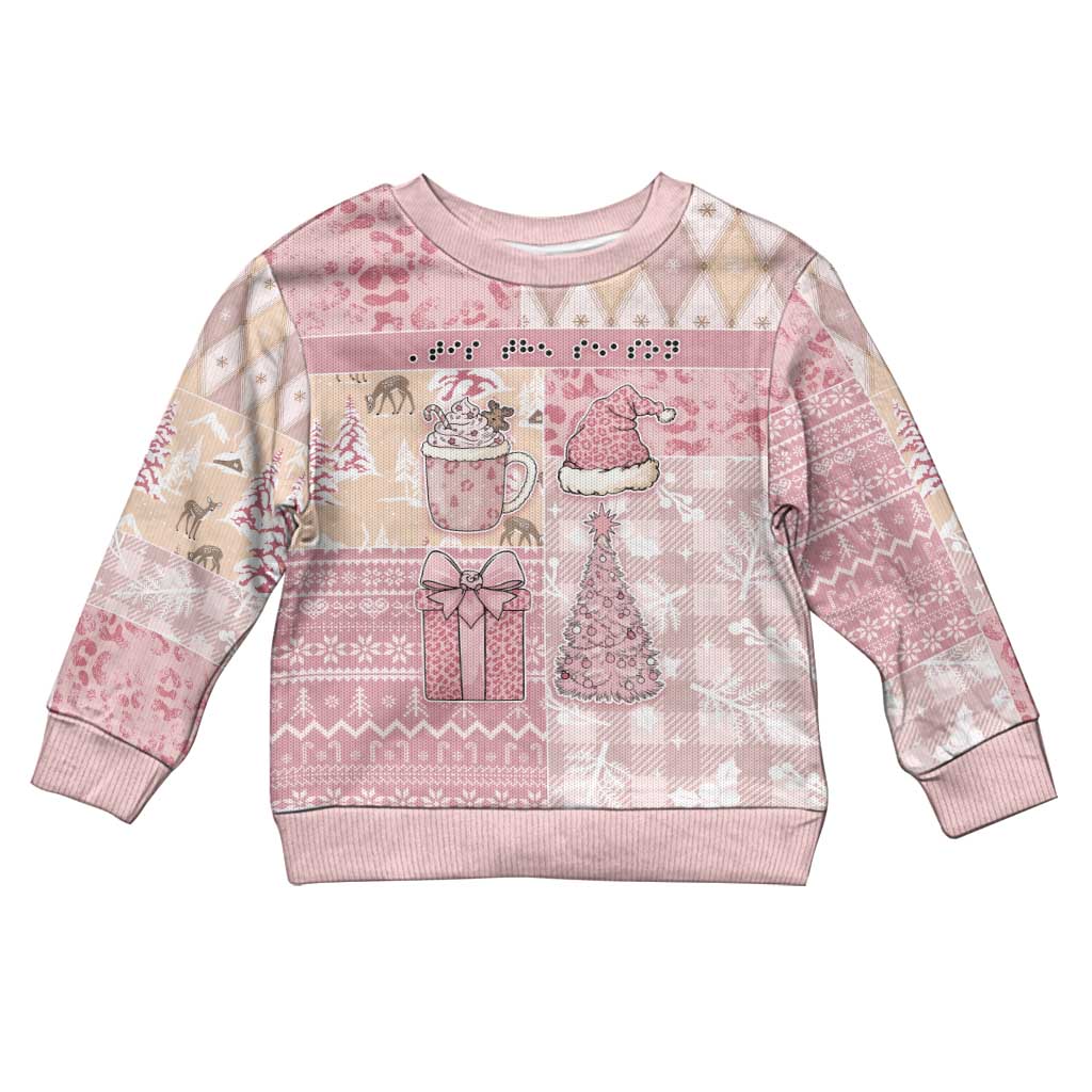 Braille Christmas Kid Ugly Christmas Sweater Tis The Season Patchwork Style - Wonder Print Shop