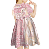 Braille Christmas Kid Short Sleeve Dress Tis The Season Patchwork Style - Wonder Print Shop
