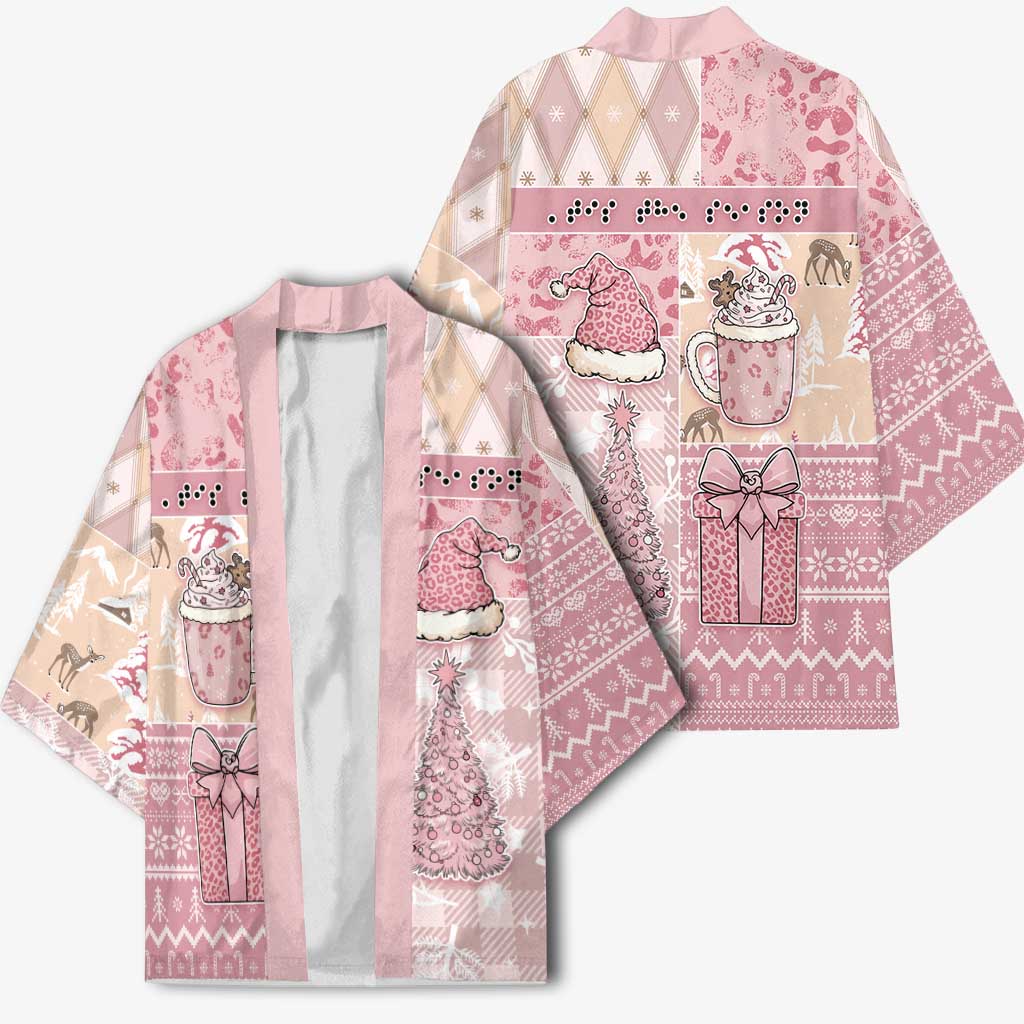 Braille Christmas Kimono Tis The Season Patchwork Style - Wonder Print Shop