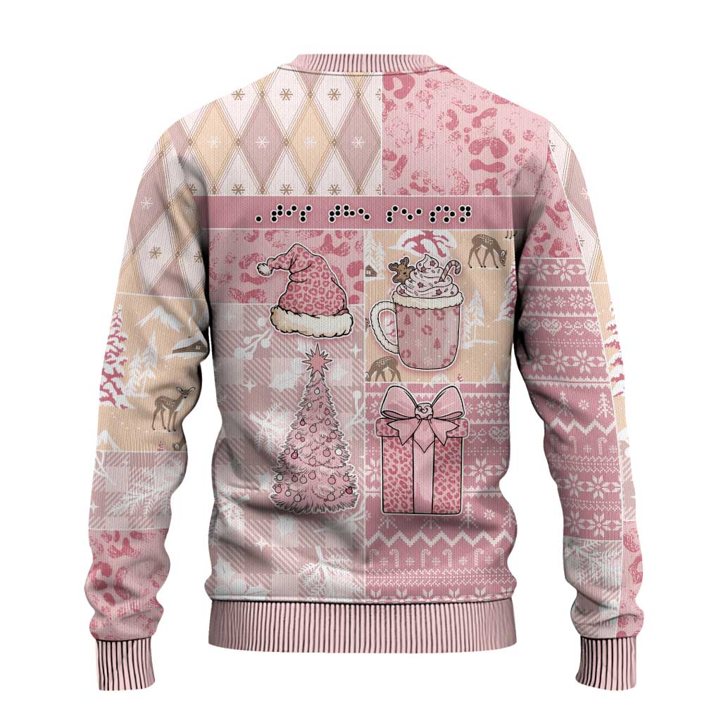 Braille Christmas Ugly Christmas Sweater Tis The Season Patchwork Style - Wonder Print Shop