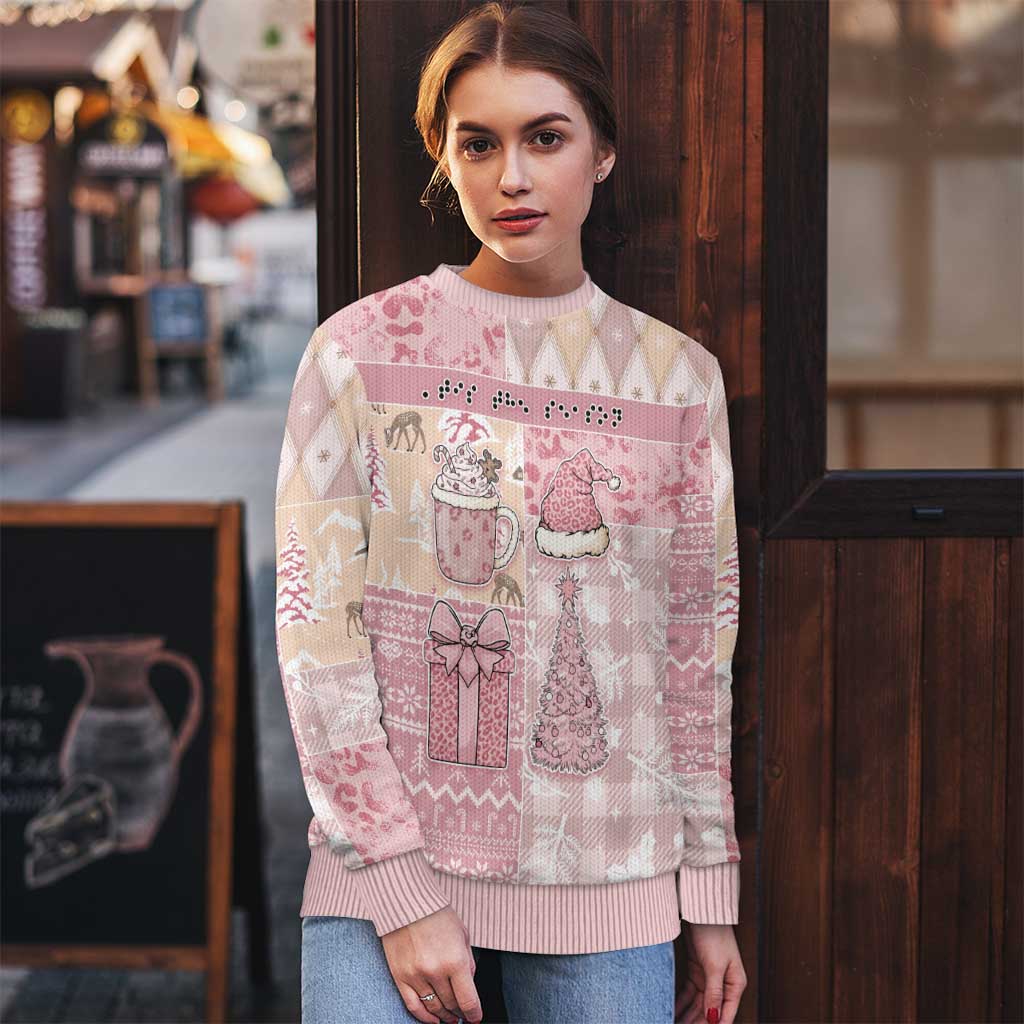 Braille Christmas Ugly Christmas Sweater Tis The Season Patchwork Style - Wonder Print Shop