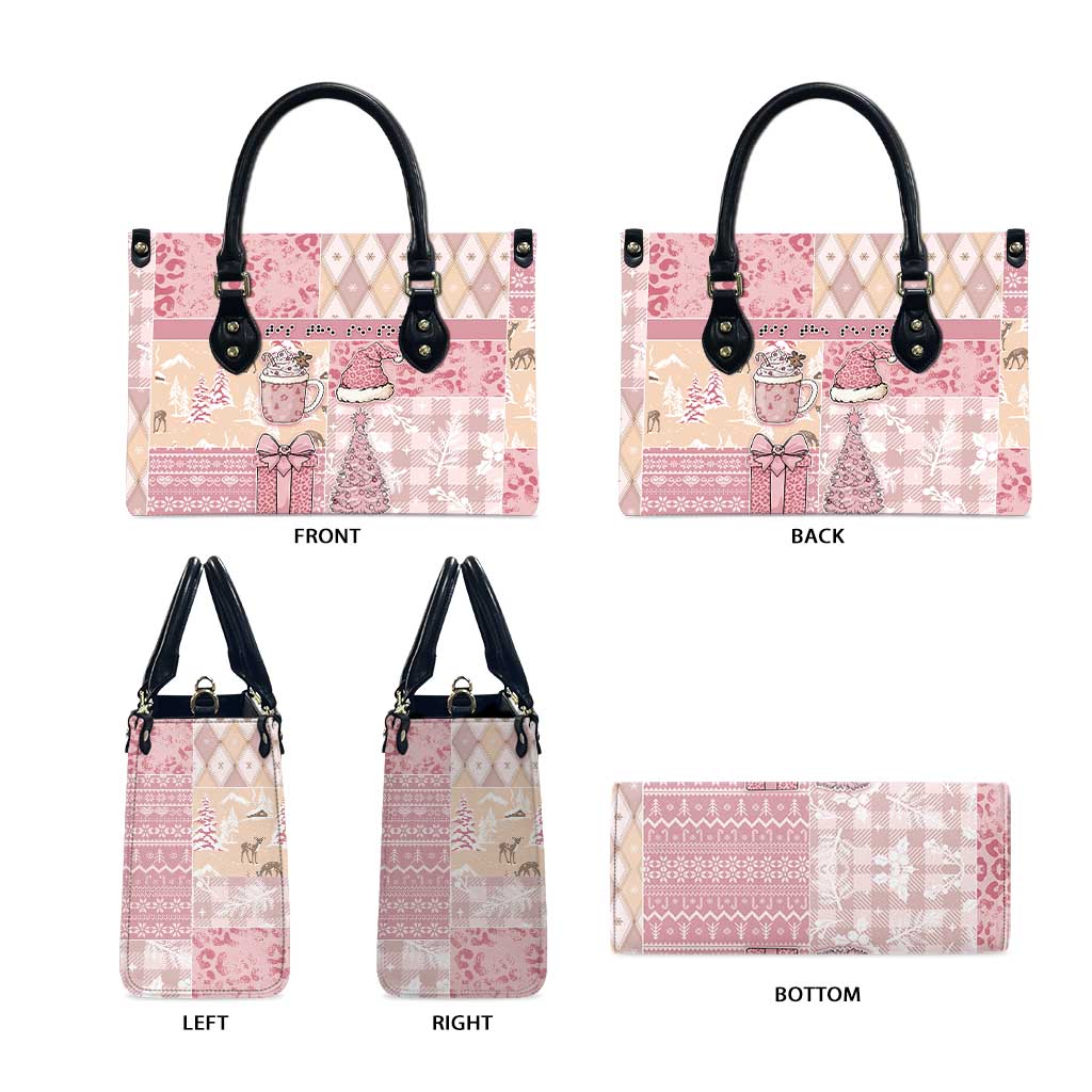 Braille Christmas Leather Bag Tis The Season Patchwork Style - Wonder Print Shop