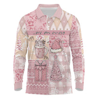 Braille Christmas Long Sleeve Polo Shirt Tis The Season Patchwork Style - Wonder Print Shop