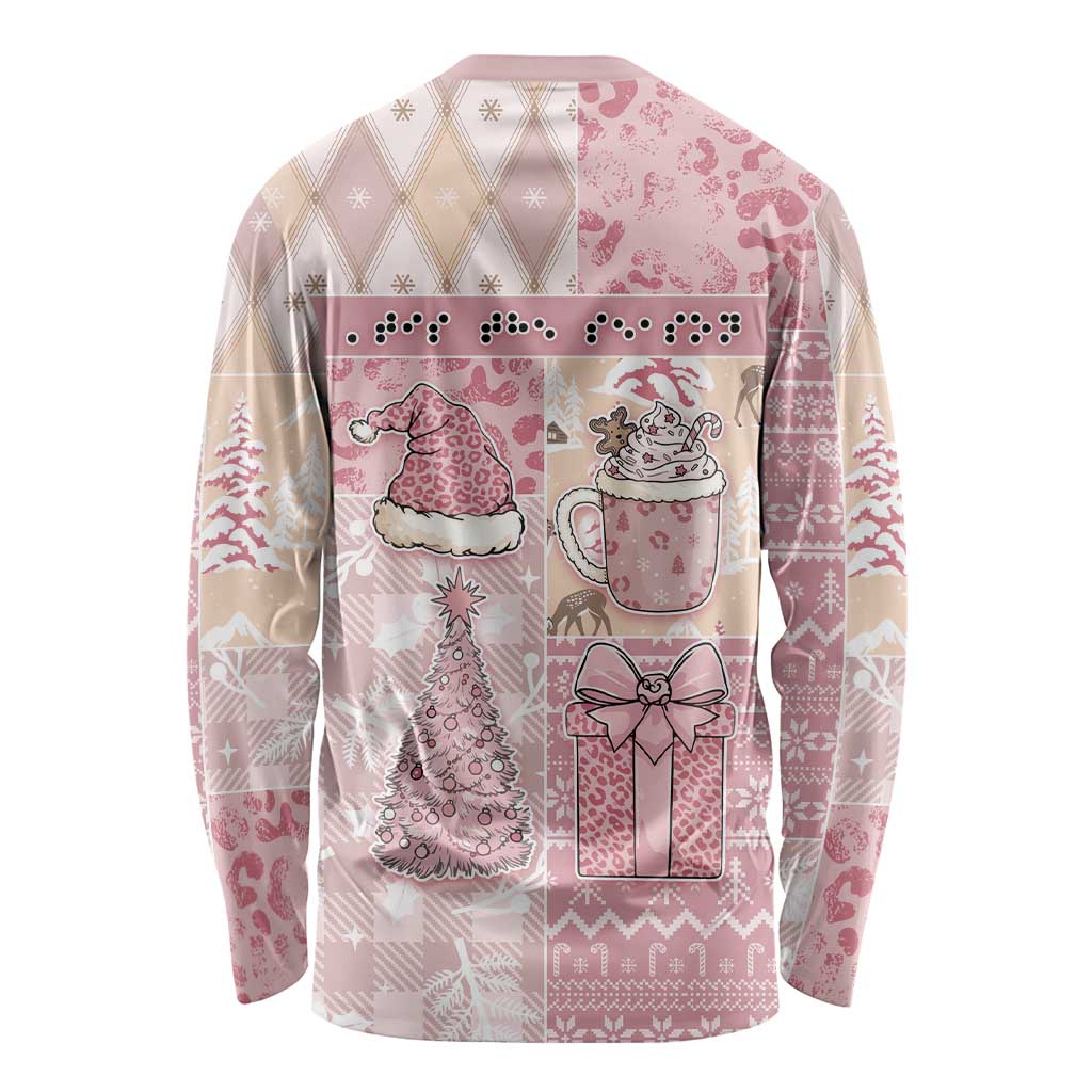 Braille Christmas Long Sleeve Shirt Tis The Season Patchwork Style - Wonder Print Shop