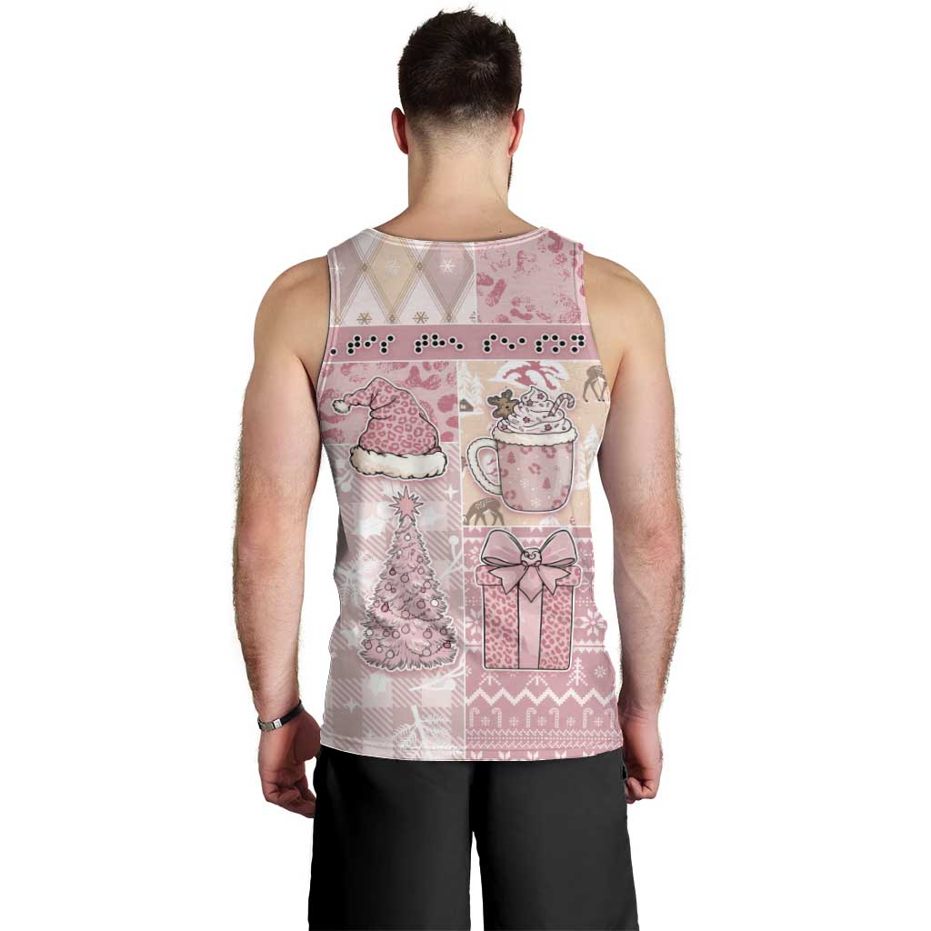Braille Christmas Men Tank Top Tis The Season Patchwork Style - Wonder Print Shop