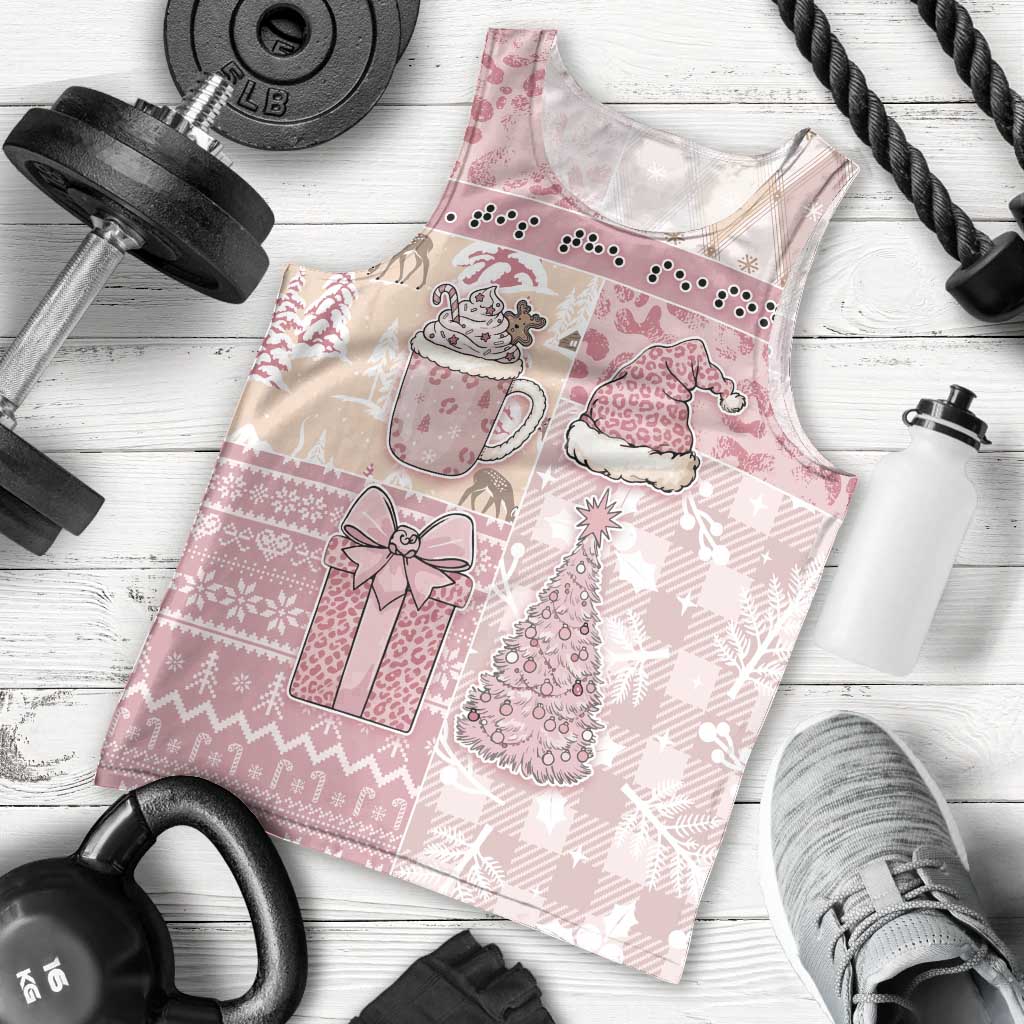 Braille Christmas Men Tank Top Tis The Season Patchwork Style - Wonder Print Shop