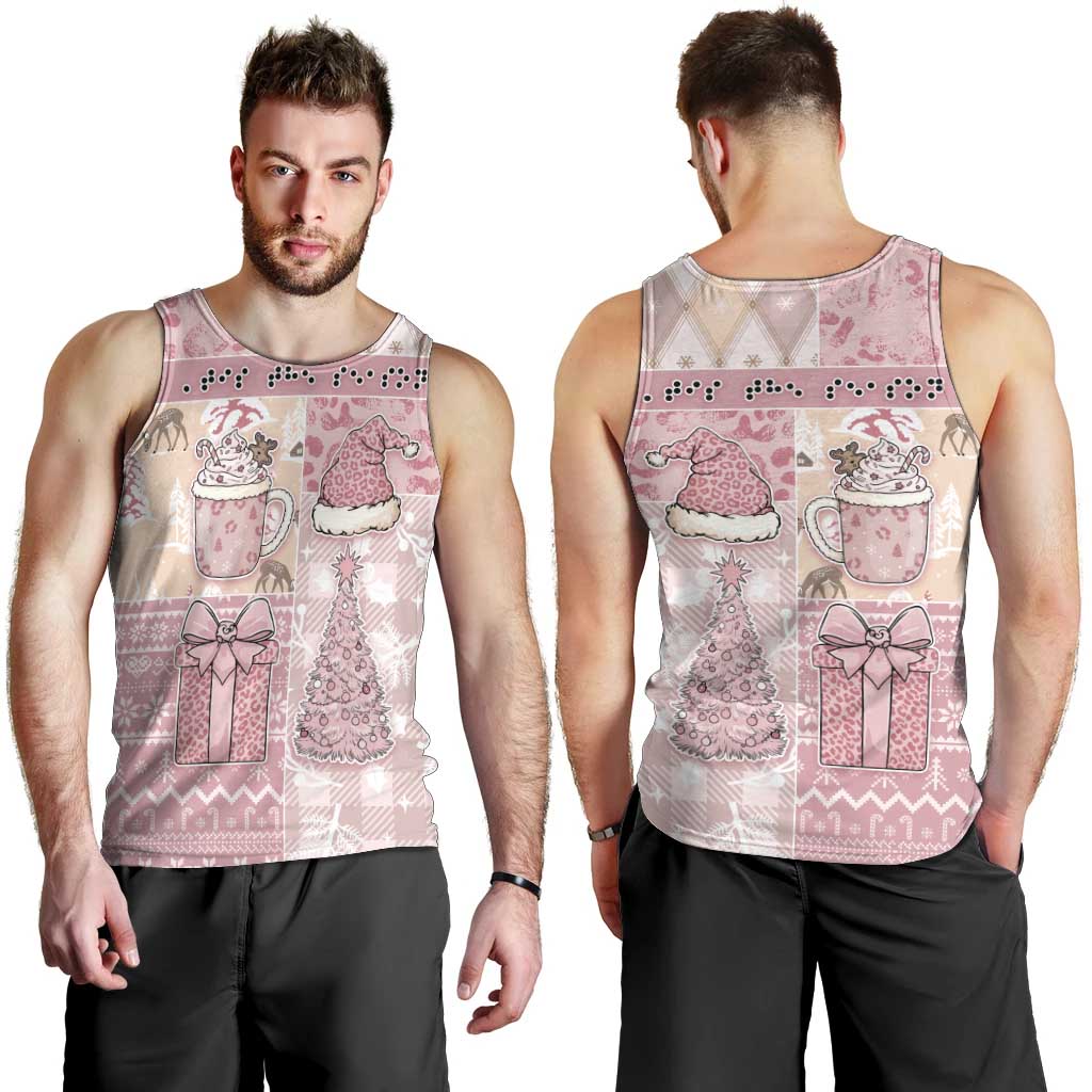 Braille Christmas Men Tank Top Tis The Season Patchwork Style - Wonder Print Shop