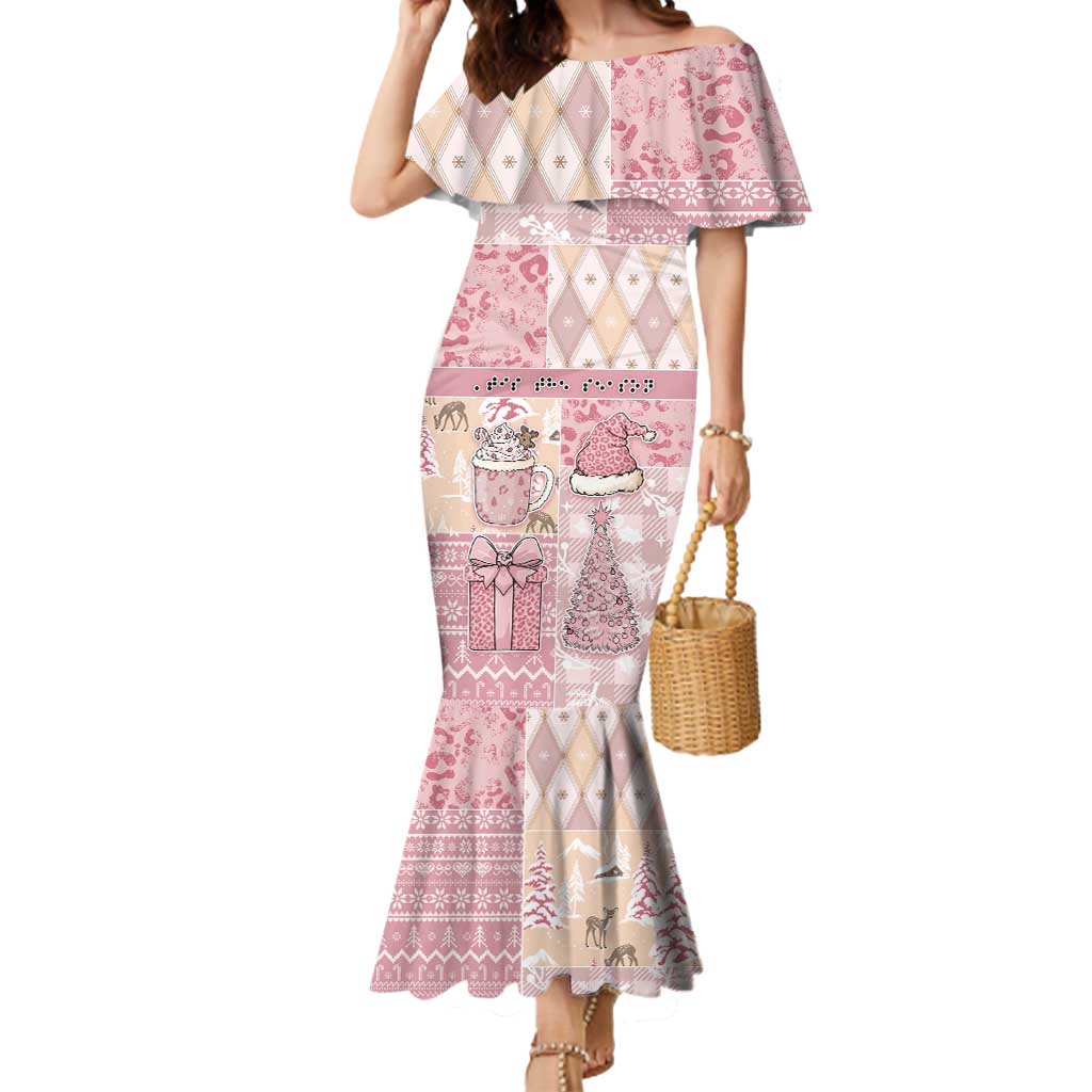 Braille Christmas Mermaid Dress Tis The Season Patchwork Style - Wonder Print Shop