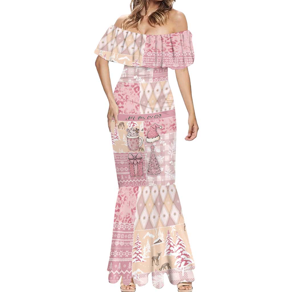 Braille Christmas Mermaid Dress Tis The Season Patchwork Style - Wonder Print Shop