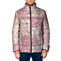 Braille Christmas Padded Jacket Tis The Season Patchwork Style - Wonder Print Shop