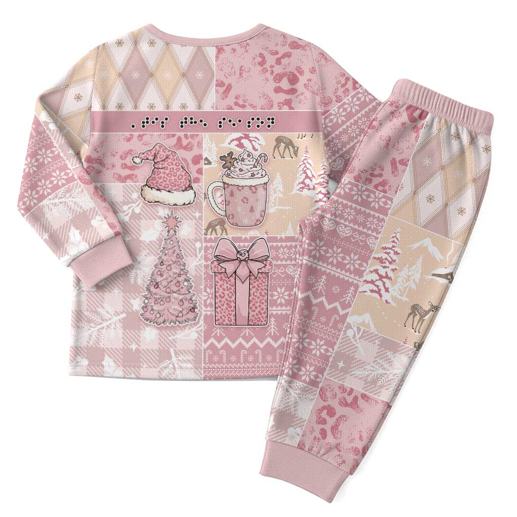 Braille Christmas Pajama Set Tis The Season Patchwork Style - Wonder Print Shop