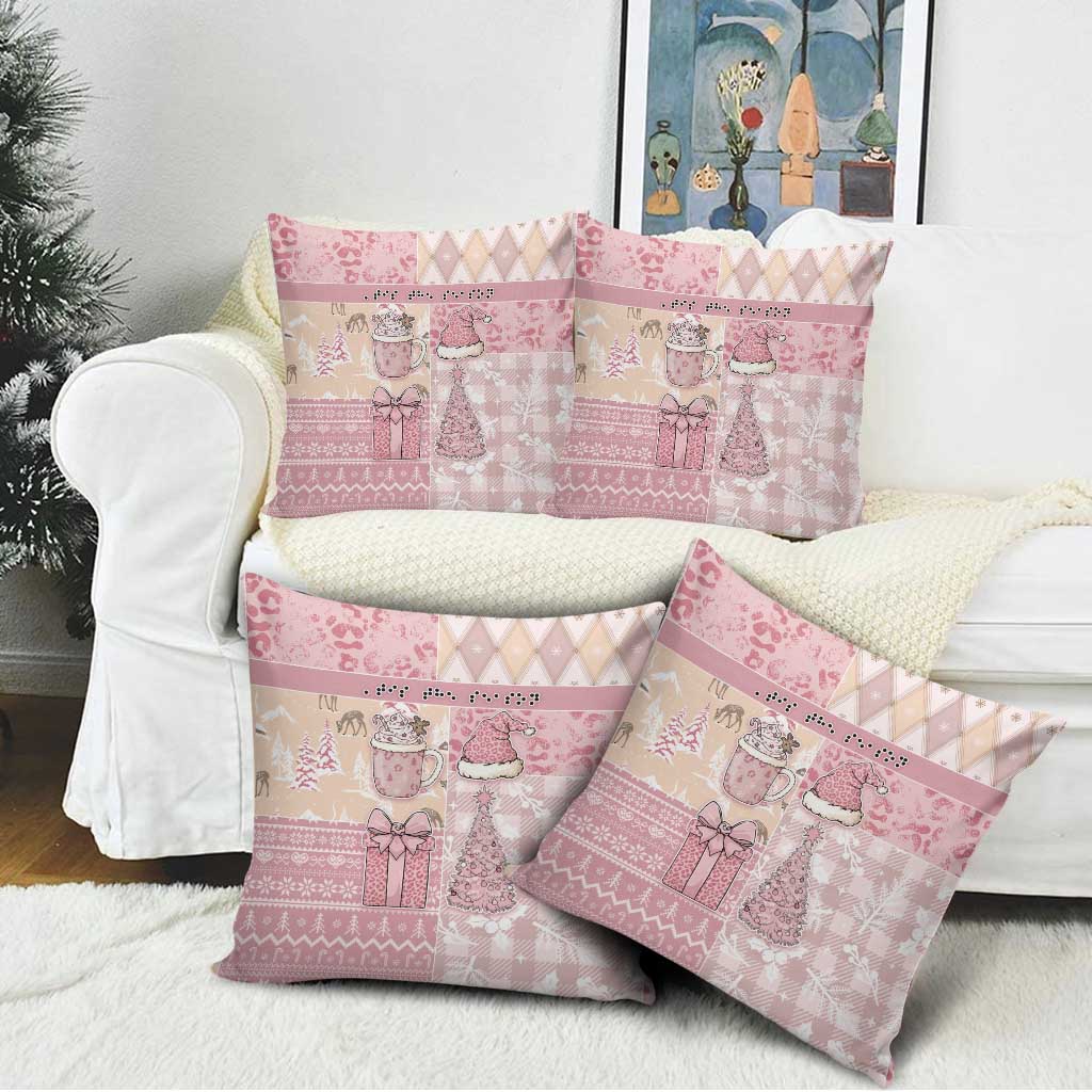 Braille Christmas Pillow Cover Tis The Season Patchwork Style - Wonder Print Shop