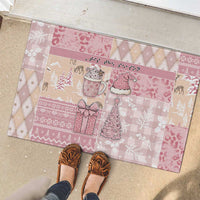 Braille Christmas Rubber Doormat Tis The Season Patchwork Style - Wonder Print Shop
