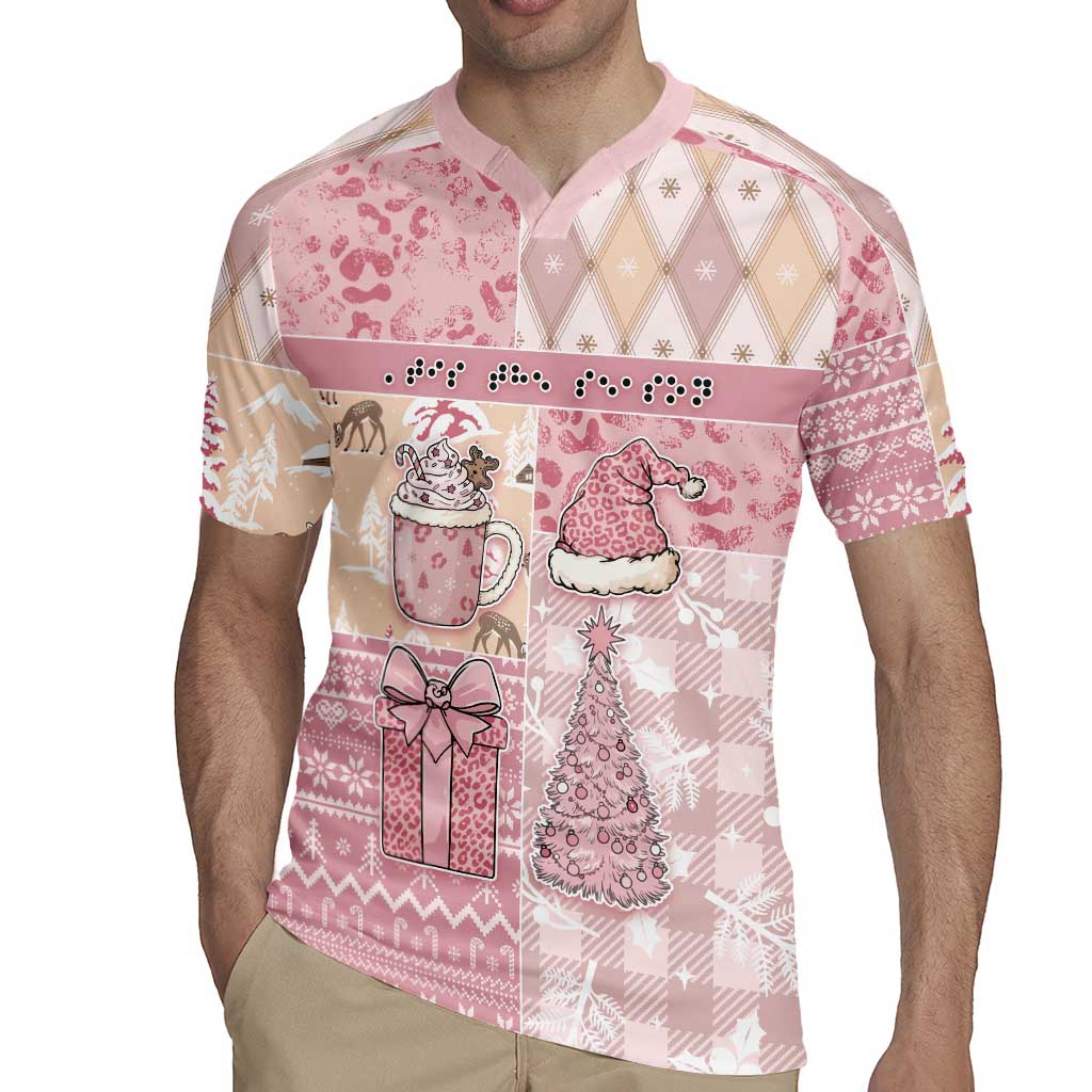 Braille Christmas Rugby Jersey Tis The Season Patchwork Style - Wonder Print Shop
