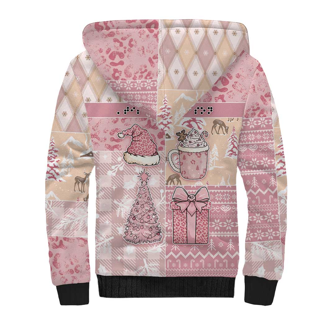 Braille Christmas Sherpa Hoodie Tis The Season Patchwork Style - Wonder Print Shop