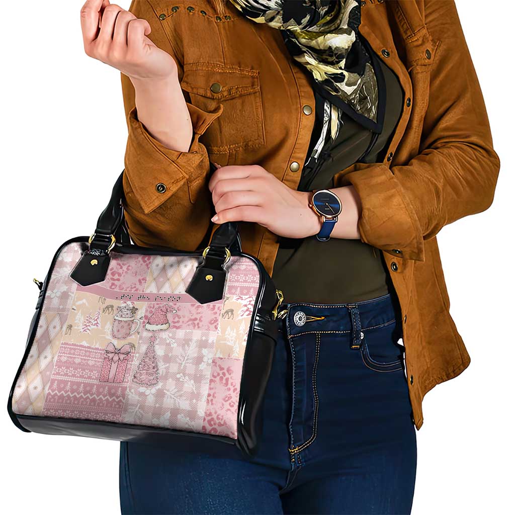Braille Christmas Shoulder Handbag Tis The Season Patchwork Style - Wonder Print Shop