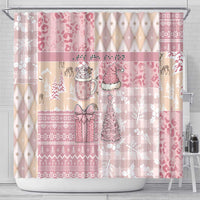 Braille Christmas Shower Curtain Tis The Season Patchwork Style - Wonder Print Shop