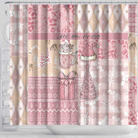 Braille Christmas Shower Curtain Tis The Season Patchwork Style - Wonder Print Shop