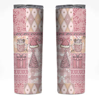 Braille Christmas Skinny Tumbler Tis The Season Patchwork Style - Wonder Print Shop