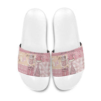 Braille Christmas Slide Sandals Tis The Season Patchwork Style - Wonder Print Shop