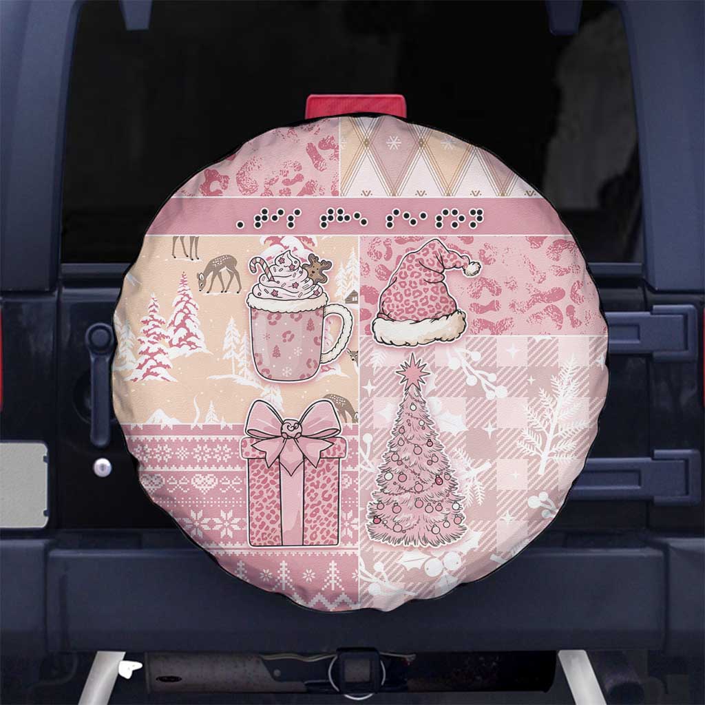 Braille Christmas Spare Tire Cover Tis The Season Patchwork Style - Wonder Print Shop