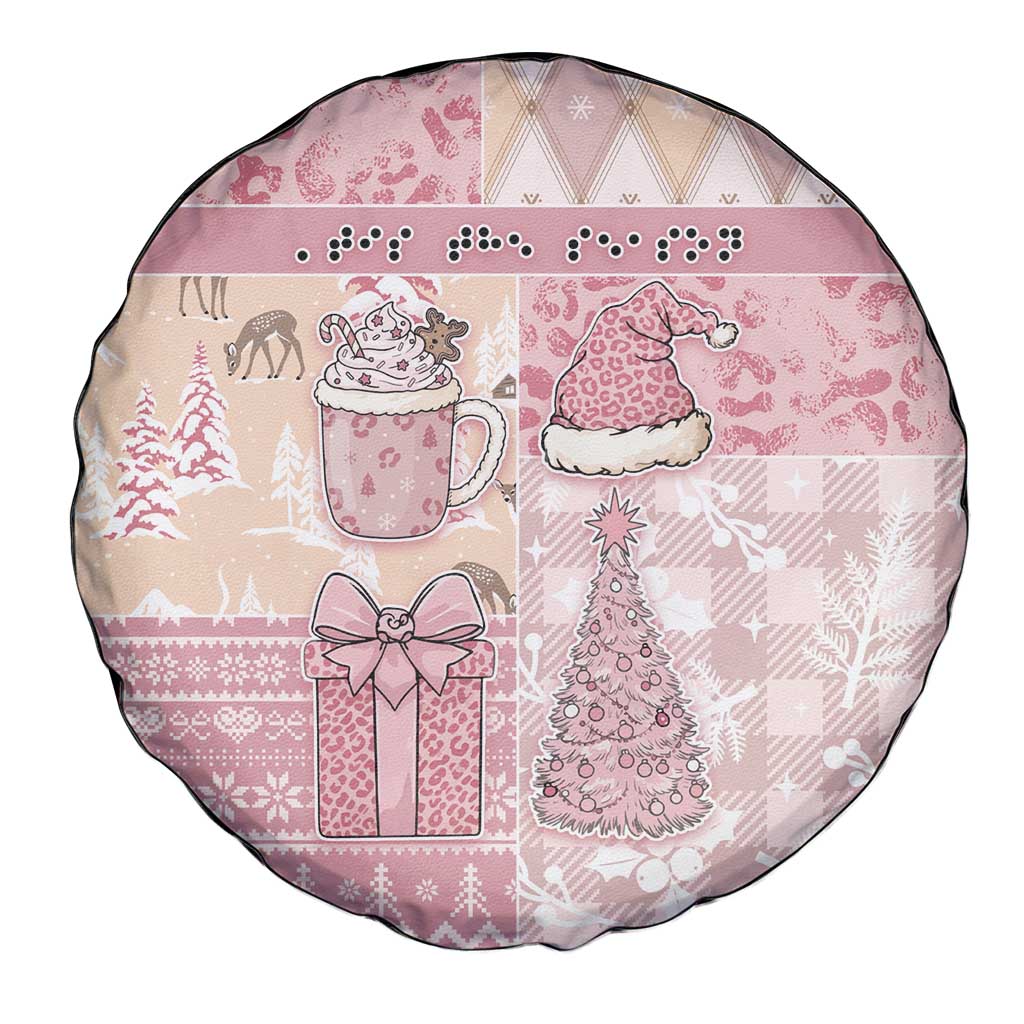 Braille Christmas Spare Tire Cover Tis The Season Patchwork Style - Wonder Print Shop