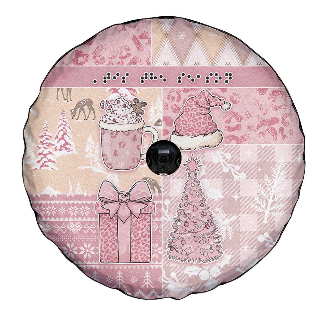 Braille Christmas Spare Tire Cover Tis The Season Patchwork Style - Wonder Print Shop
