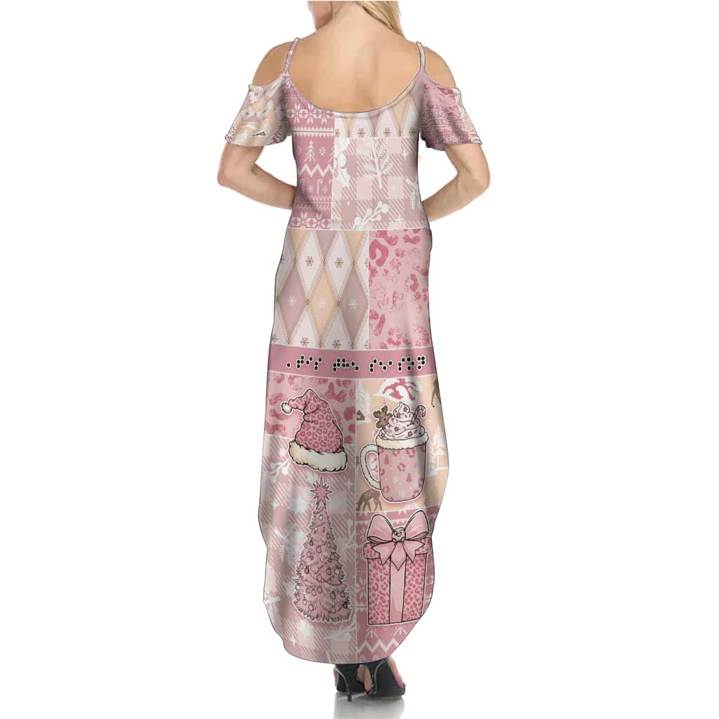 Braille Christmas Summer Maxi Dress Tis The Season Patchwork Style - Wonder Print Shop