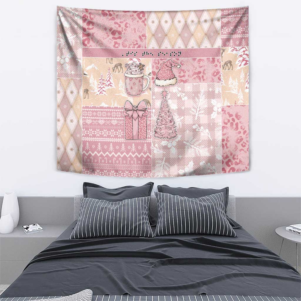 Braille Christmas Tapestry Tis The Season Patchwork Style - Wonder Print Shop