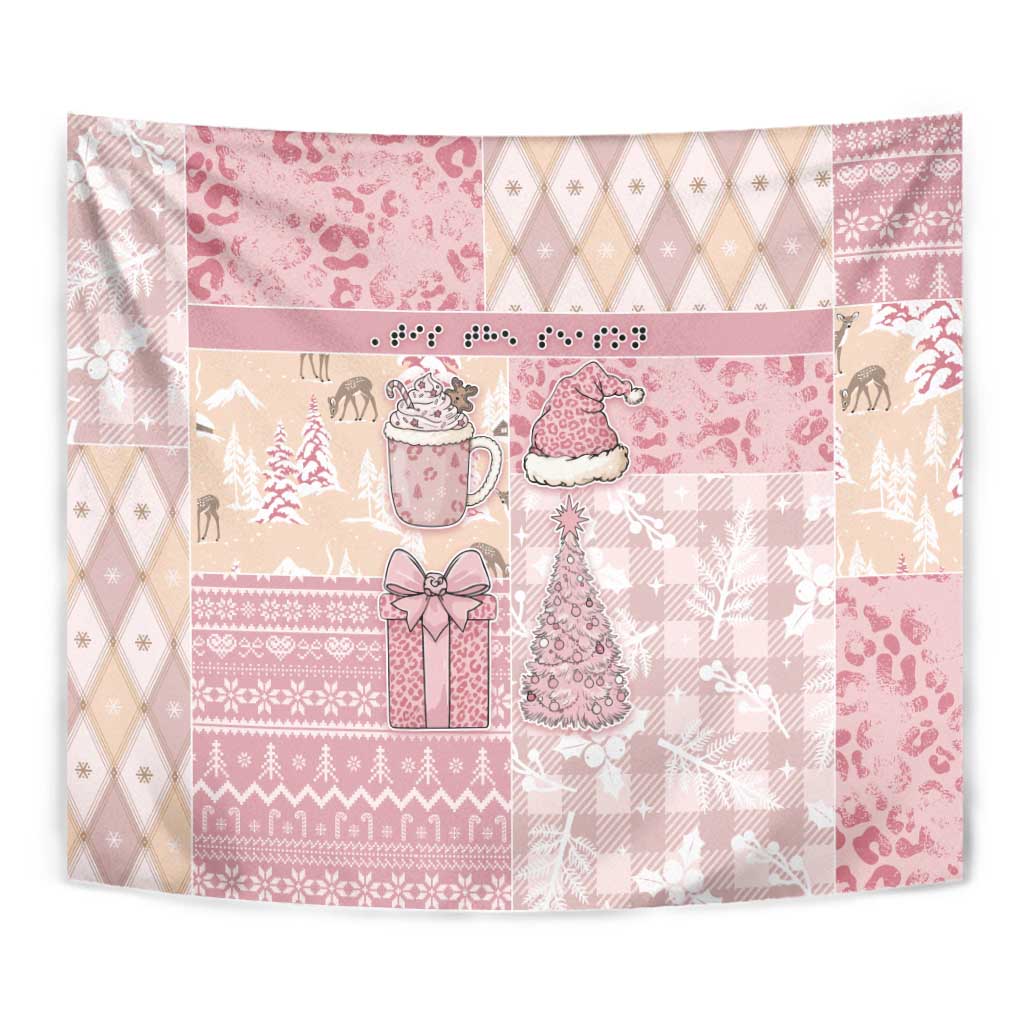 Braille Christmas Tapestry Tis The Season Patchwork Style - Wonder Print Shop