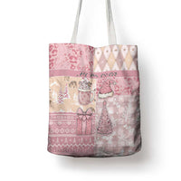 Braille Christmas Tote Bag Tis The Season Patchwork Style - Wonder Print Shop
