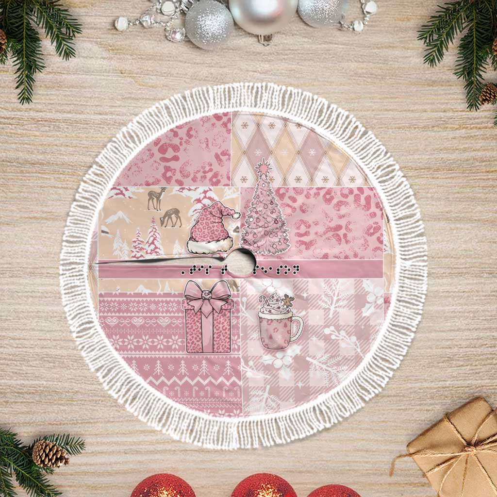 Braille Christmas Tree Skirt Tis The Season Patchwork Style - Wonder Print Shop