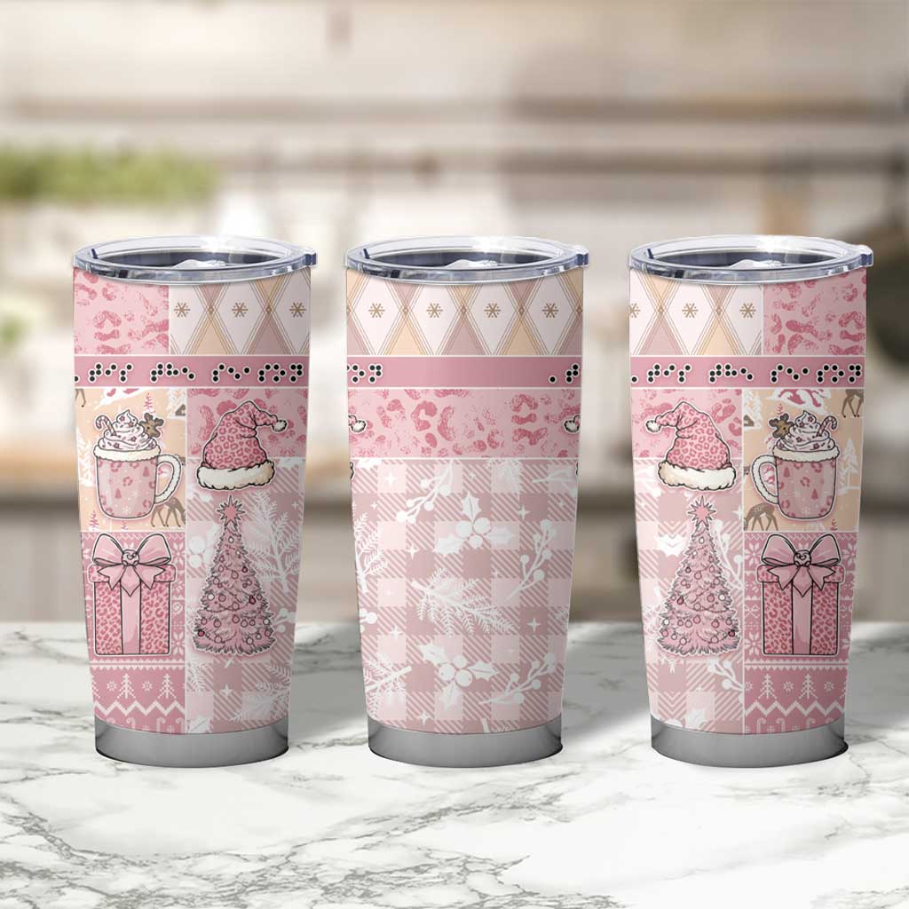 Braille Christmas Tumbler Cup Tis The Season Patchwork Style - Wonder Print Shop