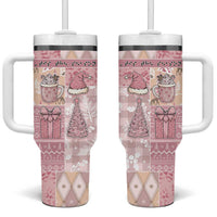 Braille Christmas Tumbler With Handle Tis The Season Patchwork Style - Wonder Print Shop