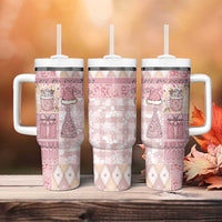 Braille Christmas Tumbler With Handle Tis The Season Patchwork Style - Wonder Print Shop