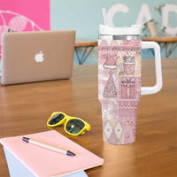 Braille Christmas Tumbler With Handle Tis The Season Patchwork Style - Wonder Print Shop
