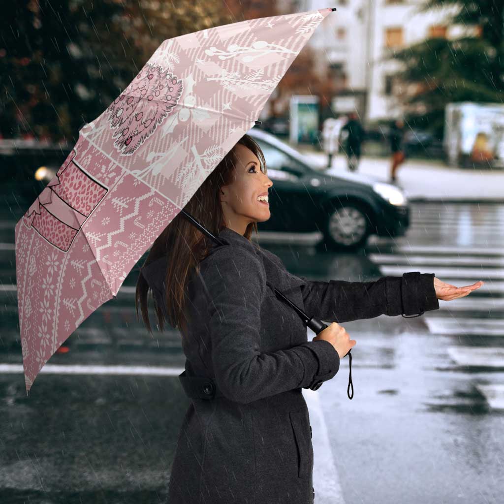 Braille Christmas Umbrella Tis The Season Patchwork Style - Wonder Print Shop