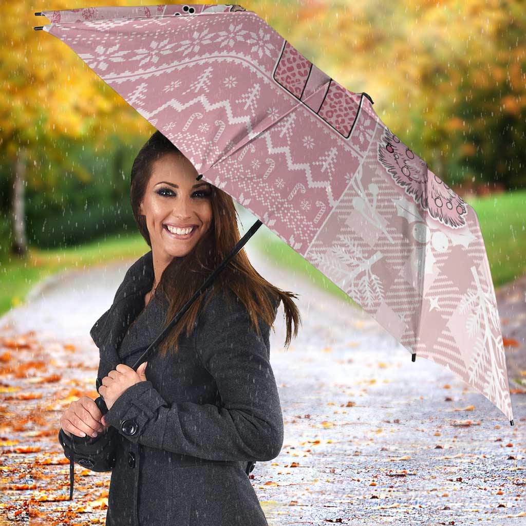 Braille Christmas Umbrella Tis The Season Patchwork Style - Wonder Print Shop
