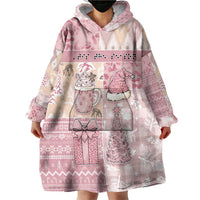 Braille Christmas Wearable Blanket Hoodie Tis The Season Patchwork Style - Wonder Print Shop