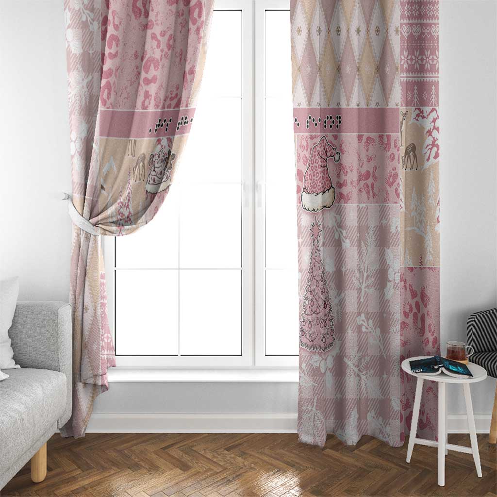 Braille Christmas Window Curtain Tis The Season Patchwork Style - Wonder Print Shop