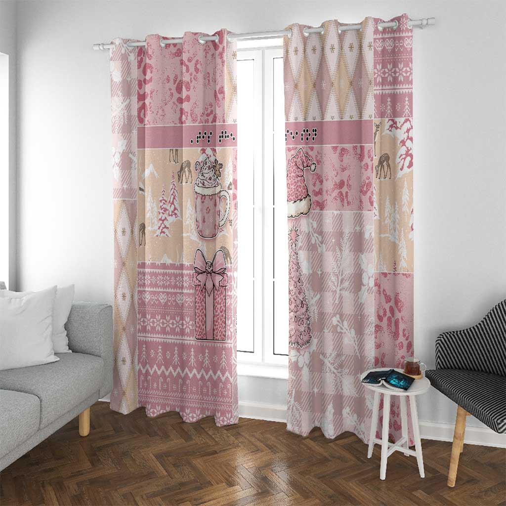 Braille Christmas Window Curtain Tis The Season Patchwork Style - Wonder Print Shop