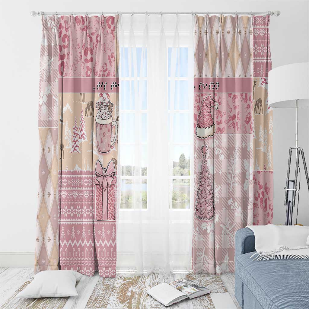 Braille Christmas Window Curtain Tis The Season Patchwork Style - Wonder Print Shop