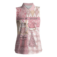 Braille Christmas Women Sleeveless Polo Shirt Tis The Season Patchwork Style - Wonder Print Shop