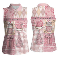 Braille Christmas Women Sleeveless Polo Shirt Tis The Season Patchwork Style - Wonder Print Shop