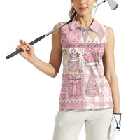 Braille Christmas Women Sleeveless Polo Shirt Tis The Season Patchwork Style - Wonder Print Shop