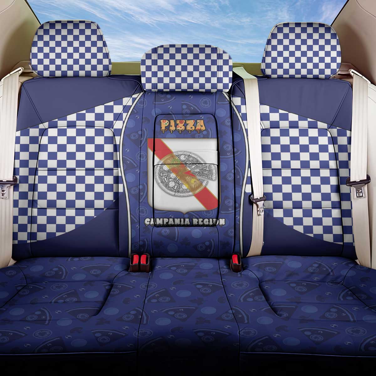 Italy Campania Back Car Seat Cover Pizza Foodie Pride - Wonder Print Shop